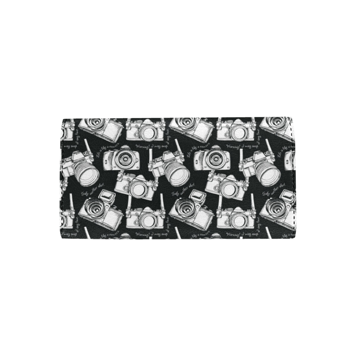 Camera Pattern Print Design 01 Women's Trifold Wallet