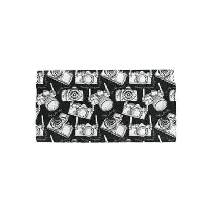 Camera Pattern Print Design 01 Women's Trifold Wallet