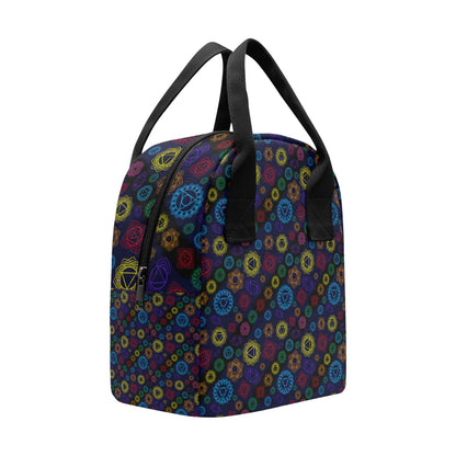 Chakra Colorful Print Pattern Insulated Lunch Bag