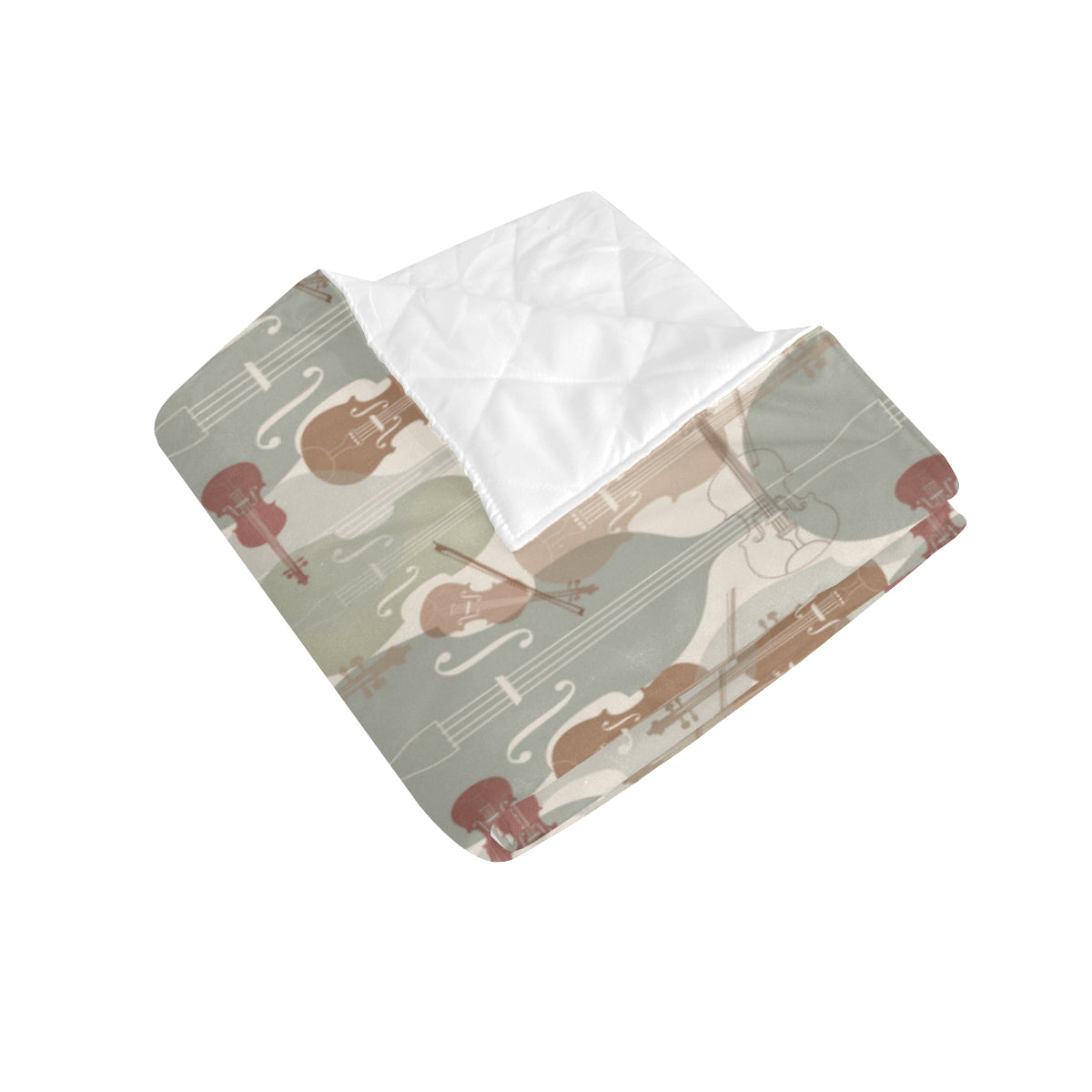 Violin Pattern Print Design 01 Premium Quilt