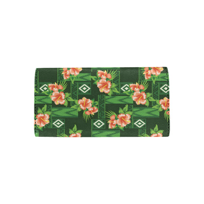 Hibiscus Pattern Print Design HB05 Women's Trifold Wallet