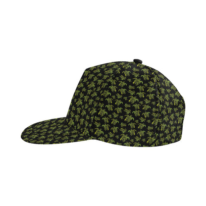 Green Tribal Turtle Polynesian Themed Snapback Cap