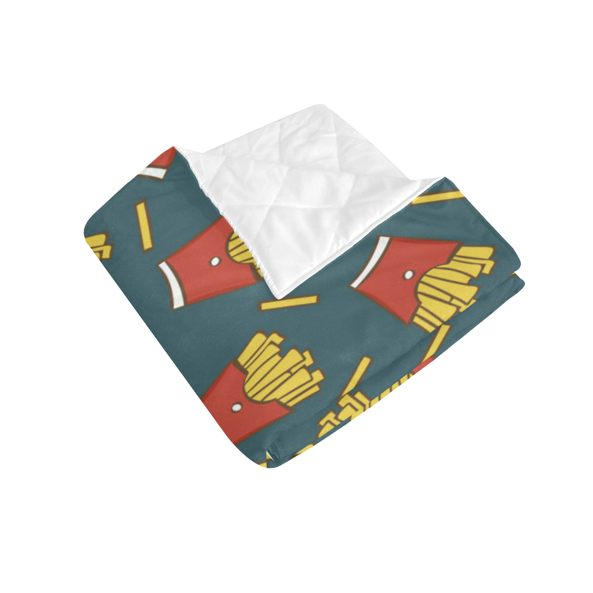French Fried Pattern Print Design 04 Premium Quilt