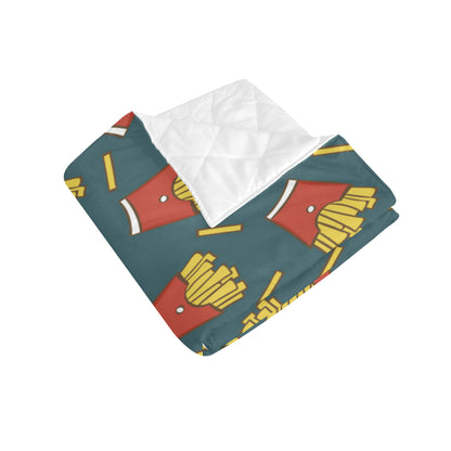 French Fried Pattern Print Design 04 Premium Quilt