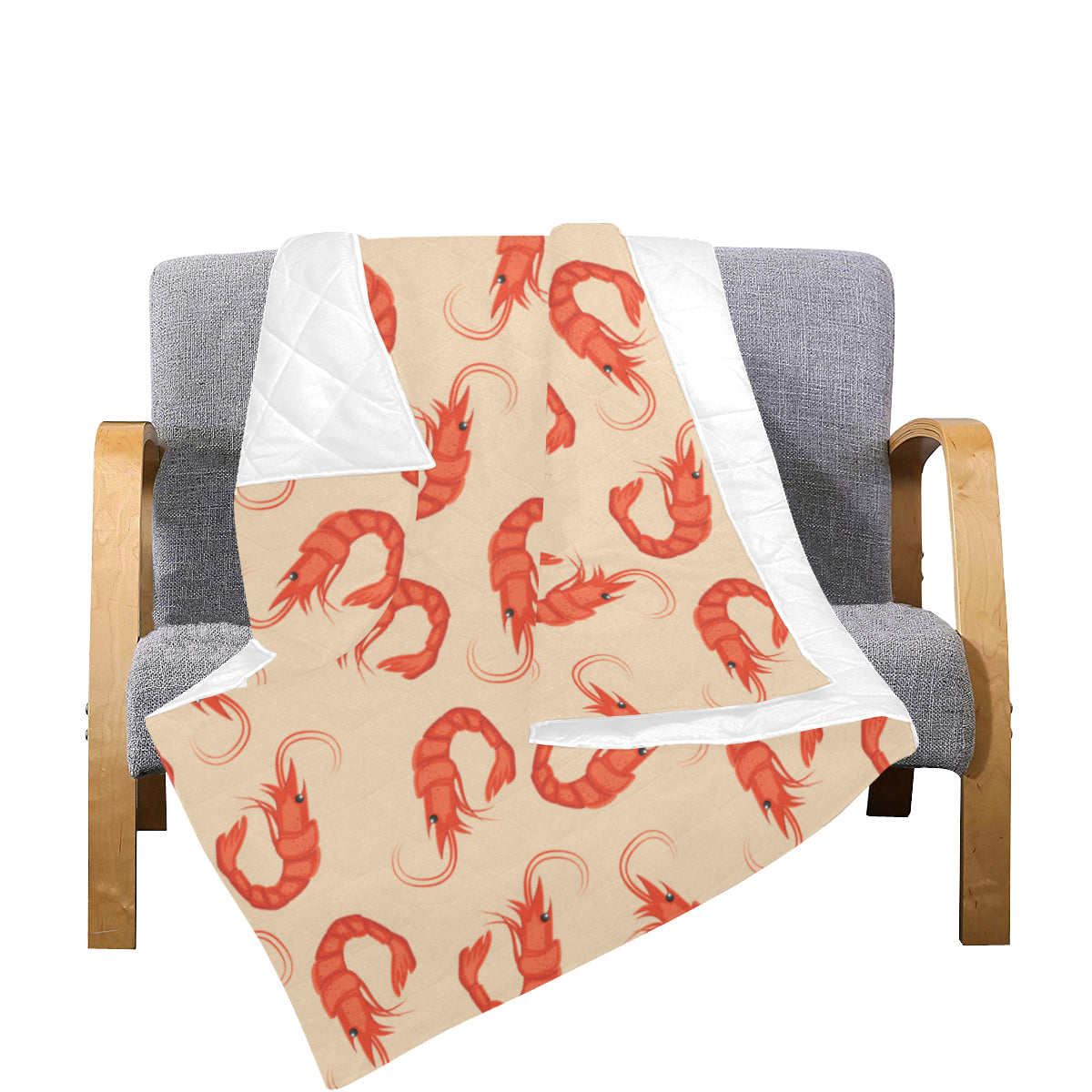 Prawn Pattern Print Design 02 Premium Quilt