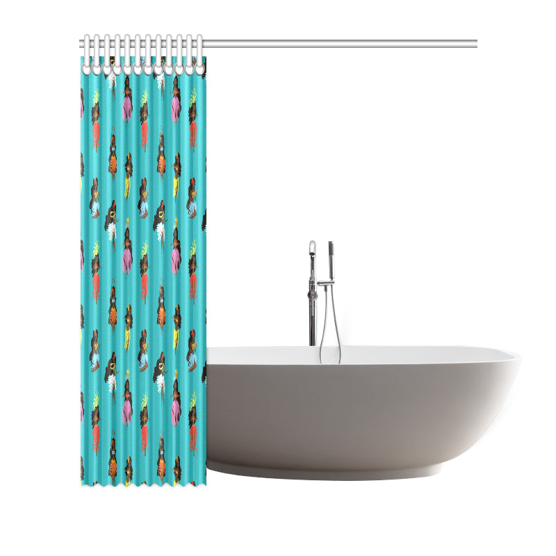 Hula Dancers Pattern Print Design 04 Shower Curtain