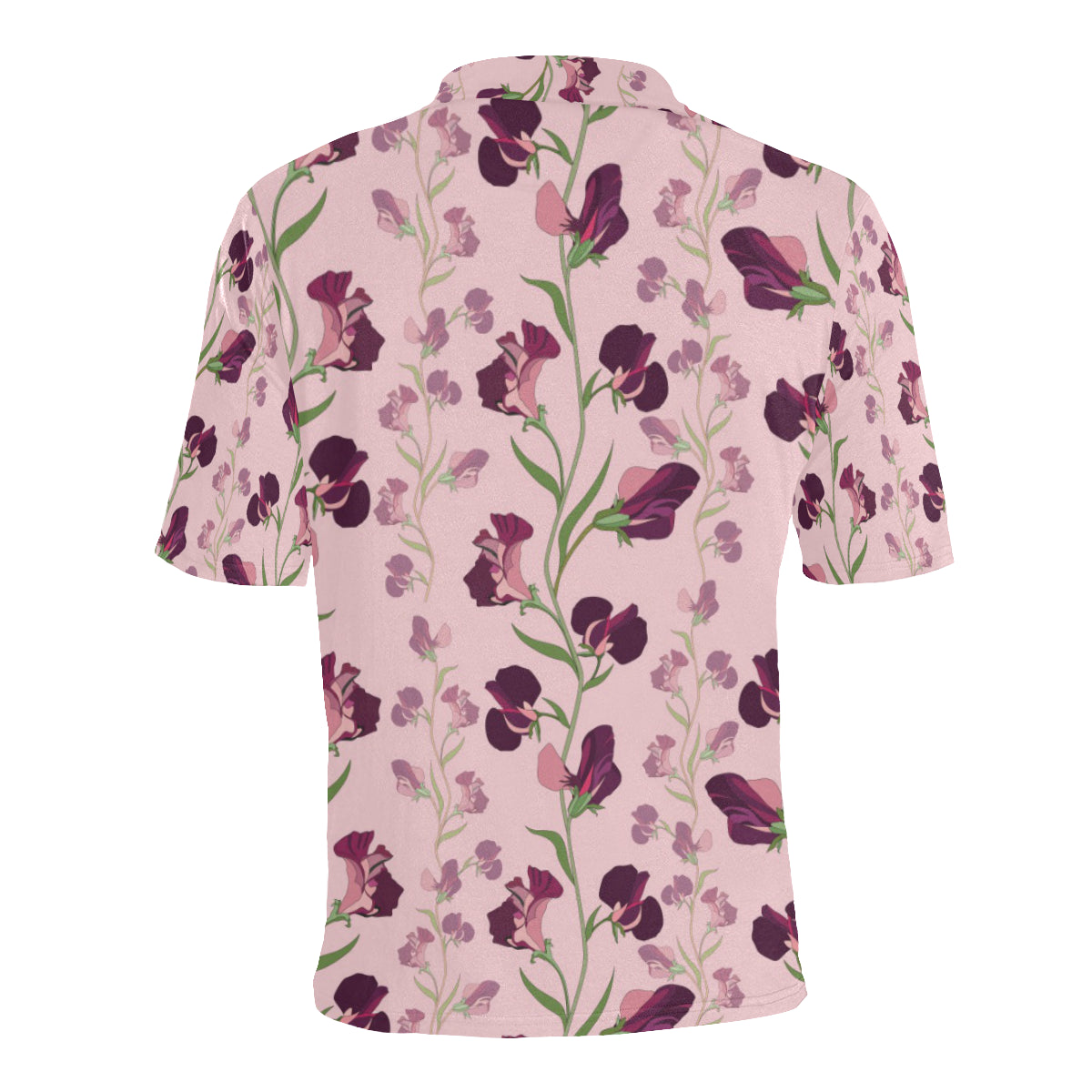 Peony Pattern Print Design PE09 Men Polo Shirt