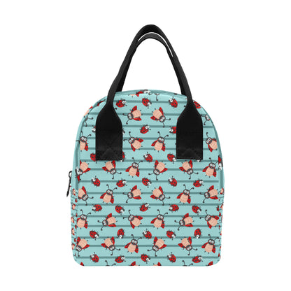 Ladybug Happy Print Pattern Insulated Lunch Bag