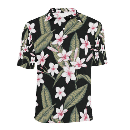 Plumeria Pattern Print Design PM021 Men Polo Shirt