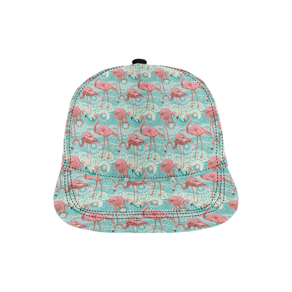 Flamingo Background Themed Print Snapback Cap