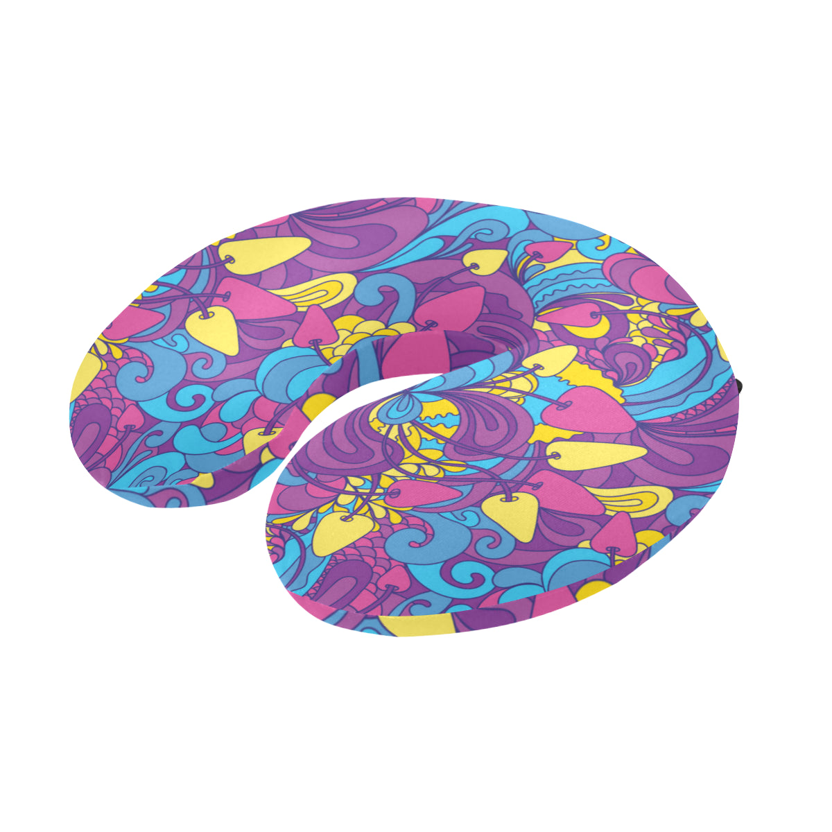 Psychedelic Mushroom Pattern Print Design A03 U-Shaped Travel Neck Pillow
