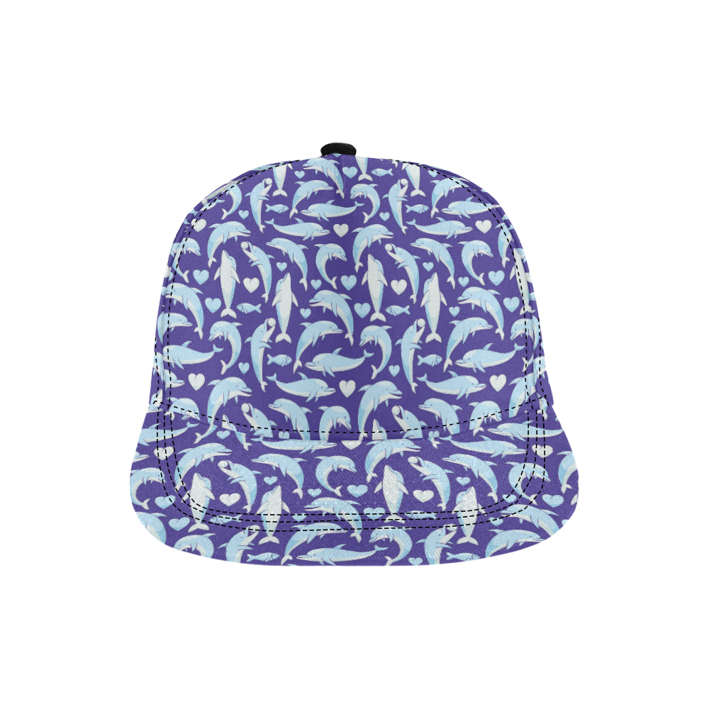 Dolphin Smile Print Pattern Snapback Cap