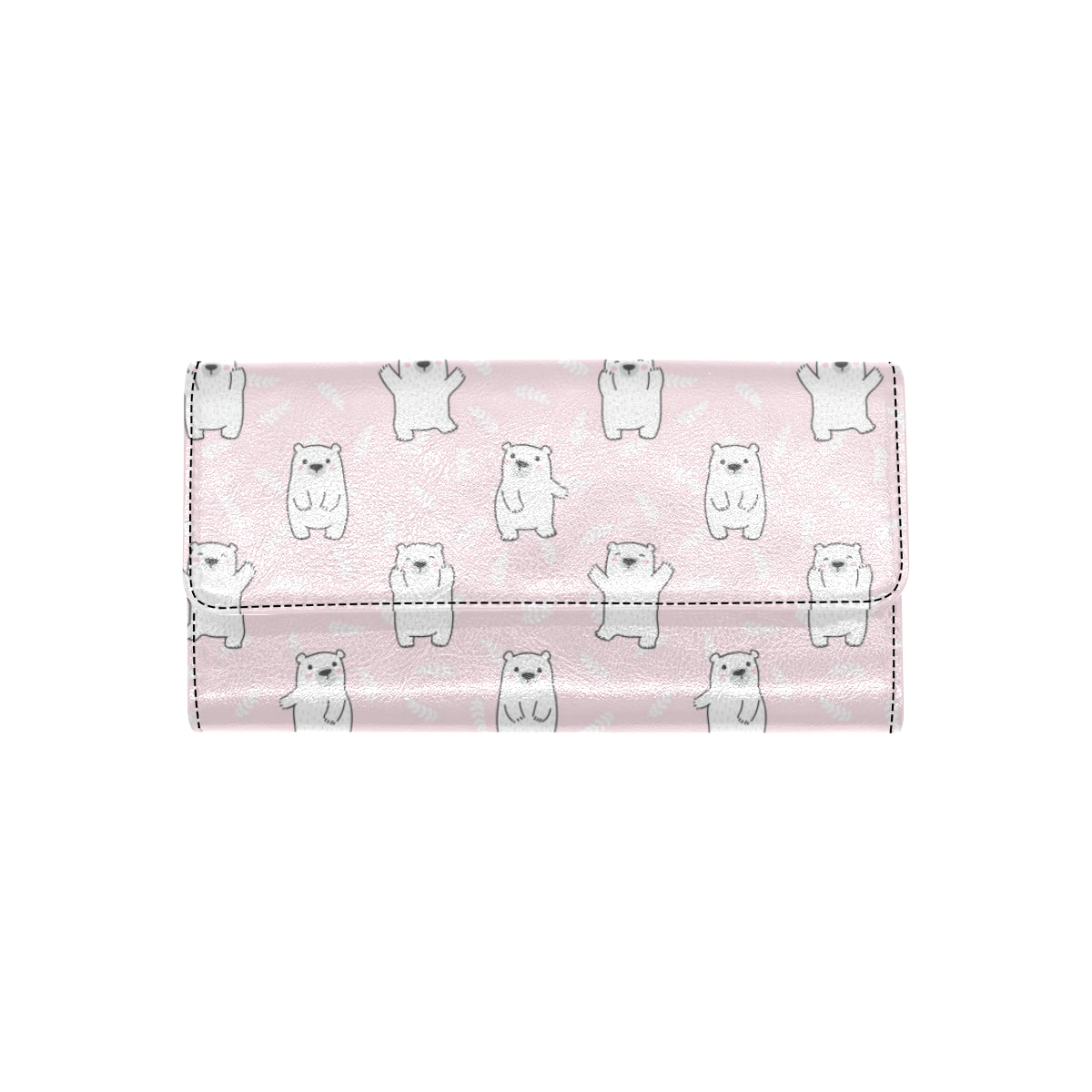 Polar Bear Pattern Print Design PB09 Women's Trifold Wallet