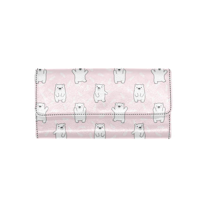 Polar Bear Pattern Print Design PB09 Women's Trifold Wallet