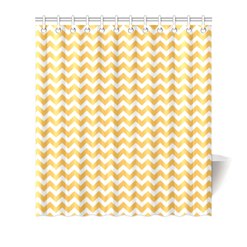 Chevron Orange Pattern Print Design 01 Shower Curtain