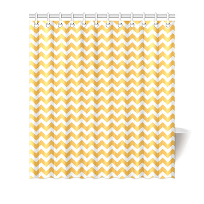 Chevron Orange Pattern Print Design 01 Shower Curtain