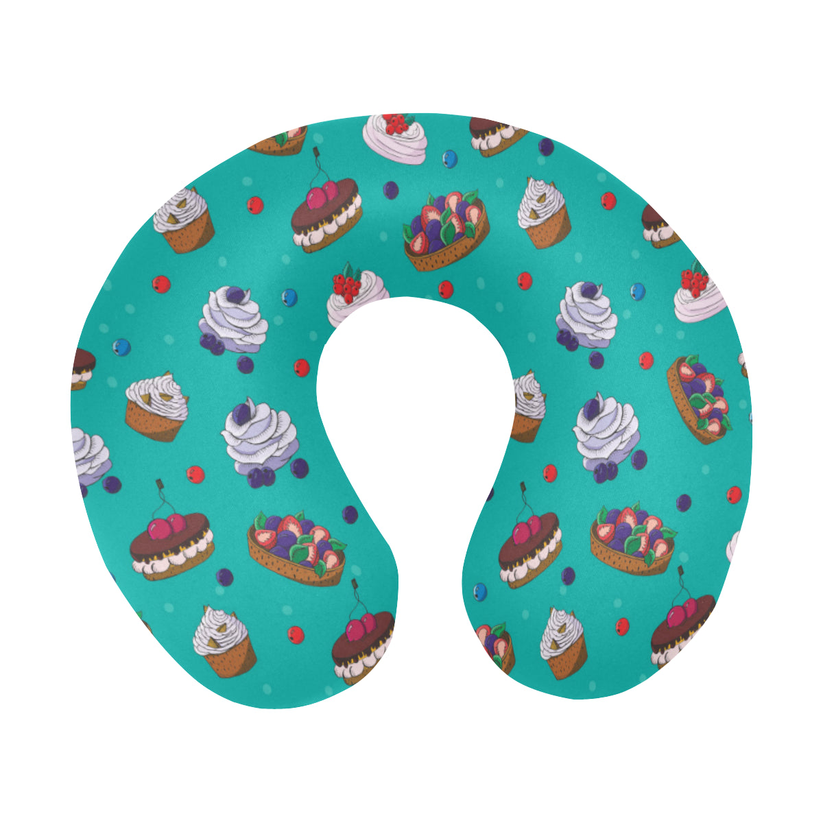 Cake Pattern Print Design 07 U-Shaped Travel Neck Pillow