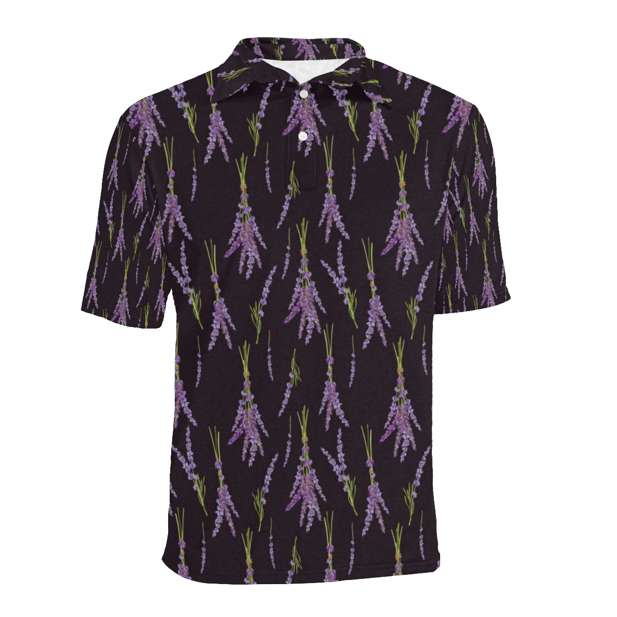 Lavender Pattern Print Design LV05 Men Polo Shirt