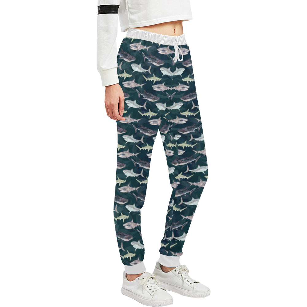 Shark Pattern Print Unisex Sweatpants