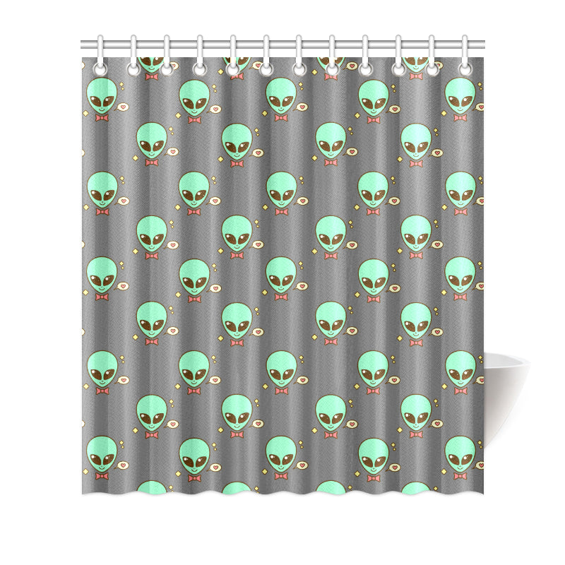 Alien Pattern Print Design 02 Shower Curtain