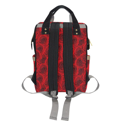 Rose Red Pattern Print Design RO04 Diaper Bag Backpack