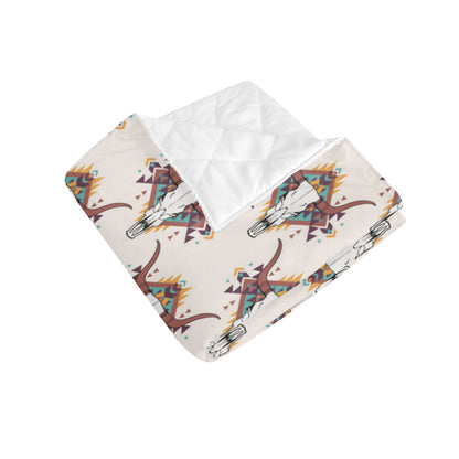 Buffalo Head Pattern Print Design 02 Premium Quilt