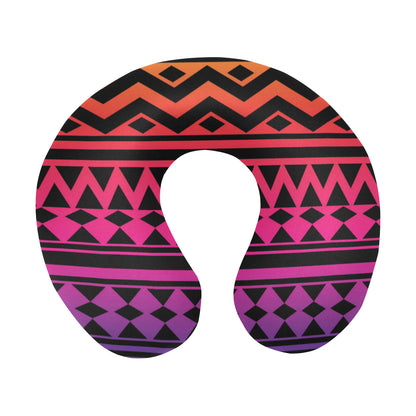 Rainbow Tribal Pattern Print Design A02 U-Shaped Travel Neck Pillow