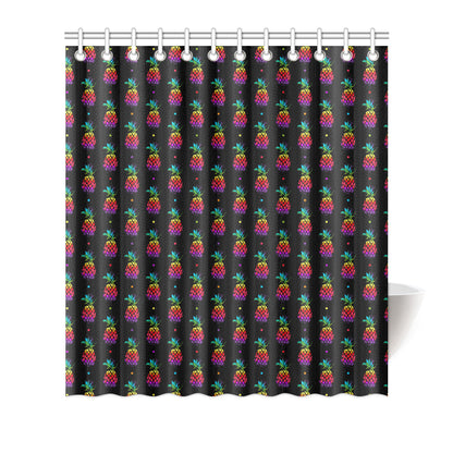 Pineapple Rainbow Dot Print Shower Curtain
