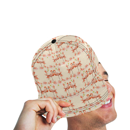 Flamingo Hibiscus Print Pattern Snapback Cap