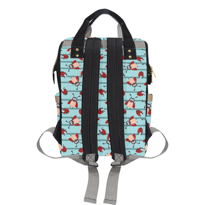 Ladybug Happy Print Pattern Diaper Bag Backpack