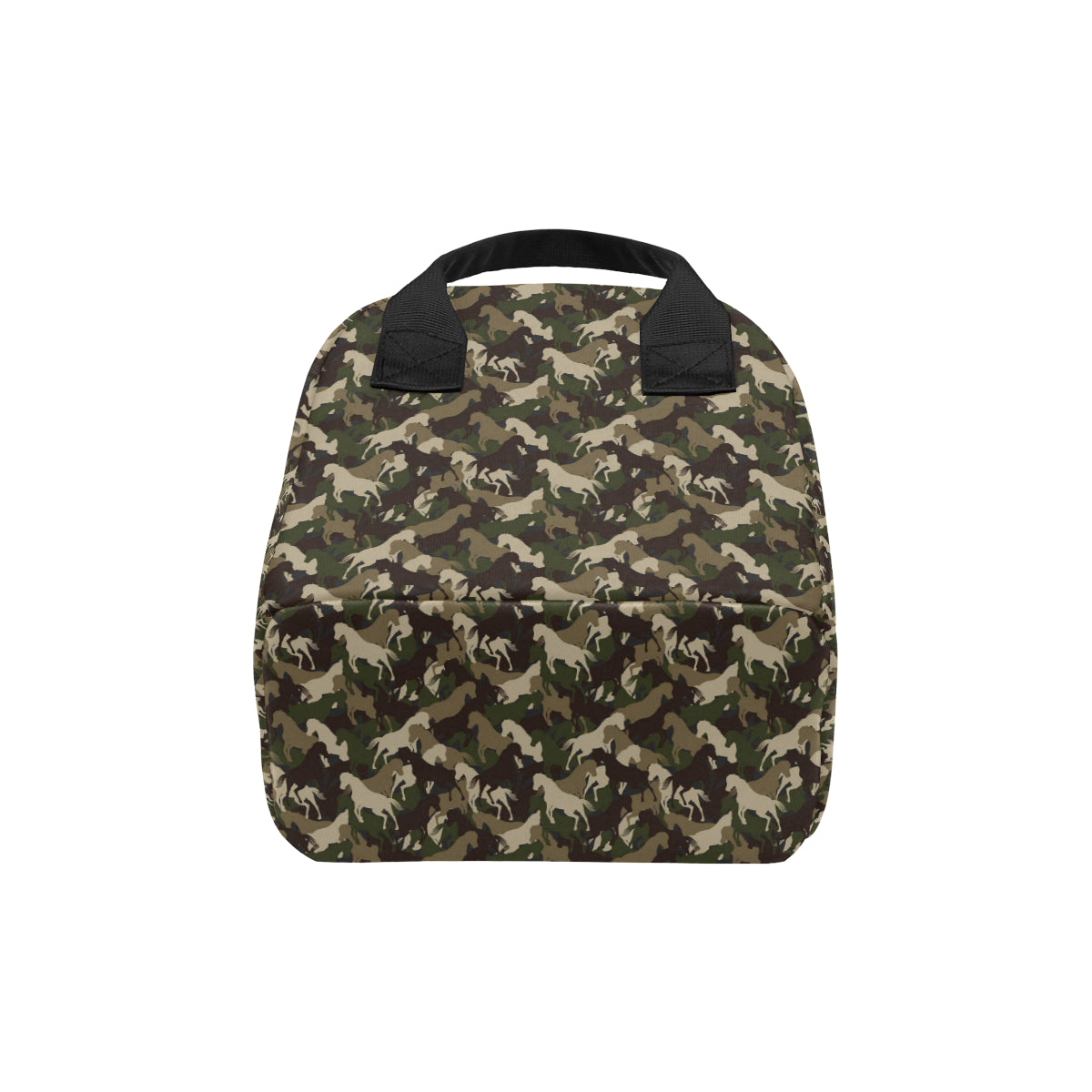 Horse Camo Themed Design Print Insulated Lunch Bag