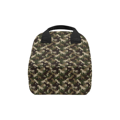 Horse Camo Themed Design Print Insulated Lunch Bag