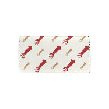 Giant Squid Pattern Print Design 01 Women's Trifold Wallet