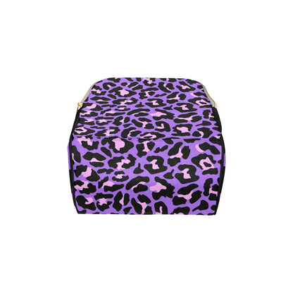Cheetah Purple Neon Print Pattern Diaper Bag Backpack