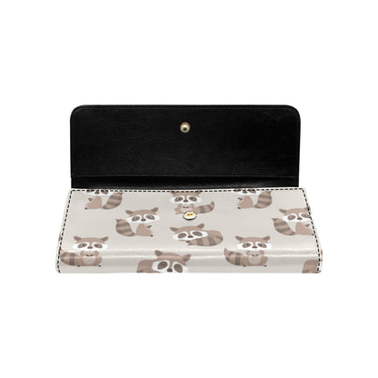 Raccoon Pattern Print Design A05 Women's Trifold Wallet