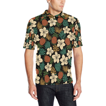 Hawaiian Themed Pattern Print Design H08 Men Polo Shirt