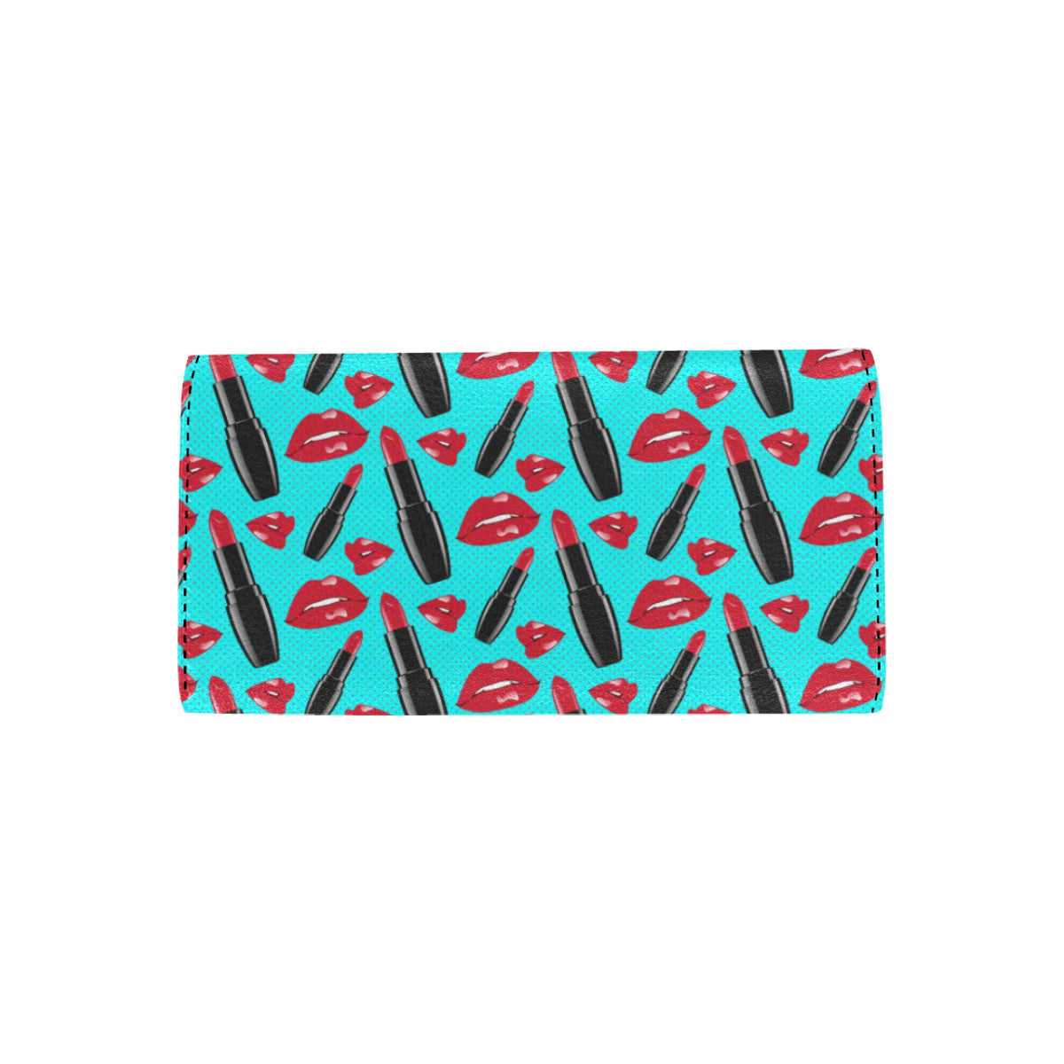 Lipstick Pattern Print Design LT02 Women's Trifold Wallet