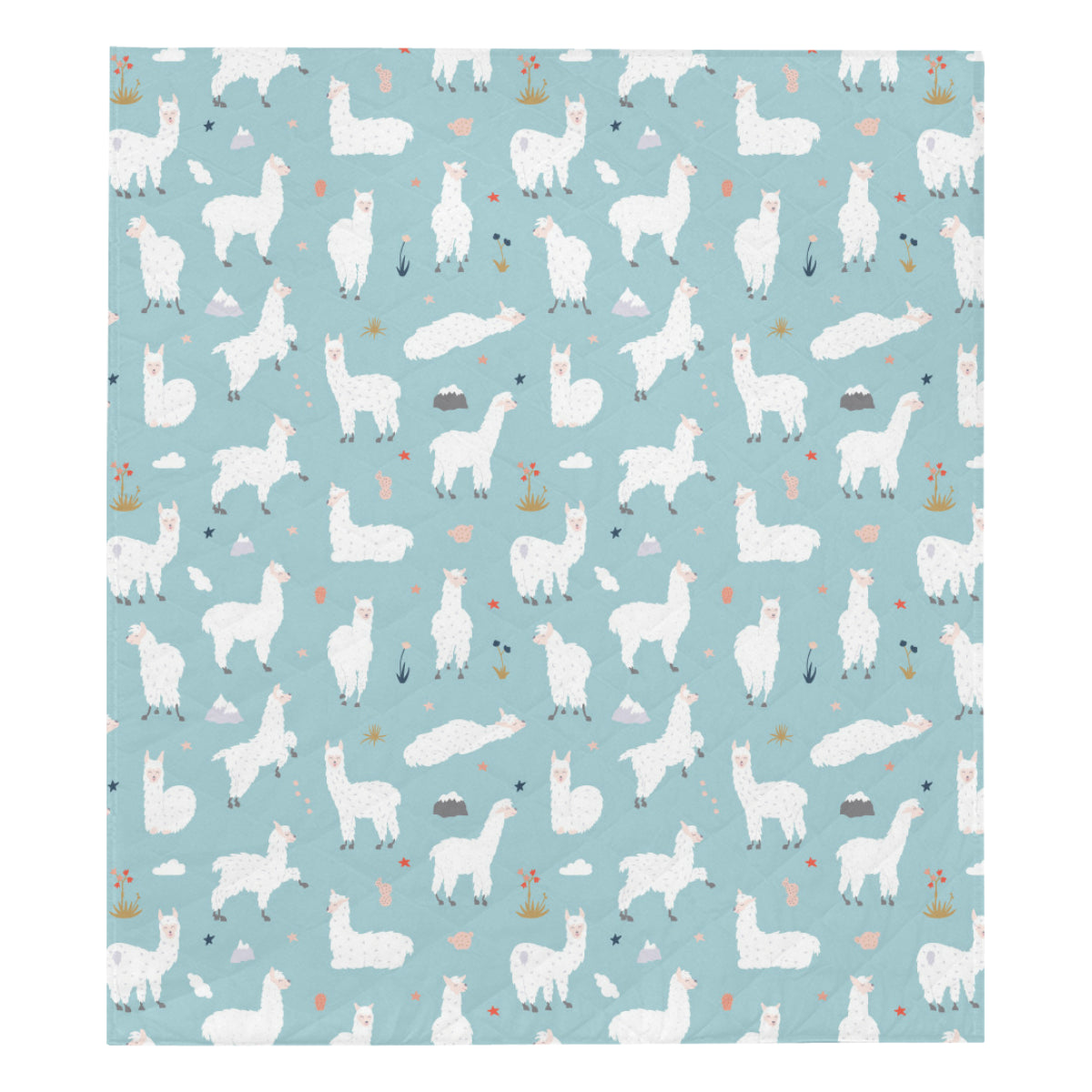 Alpaca Pattern Print Design 02 Premium Quilt