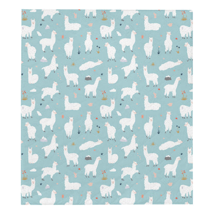 Alpaca Pattern Print Design 02 Premium Quilt