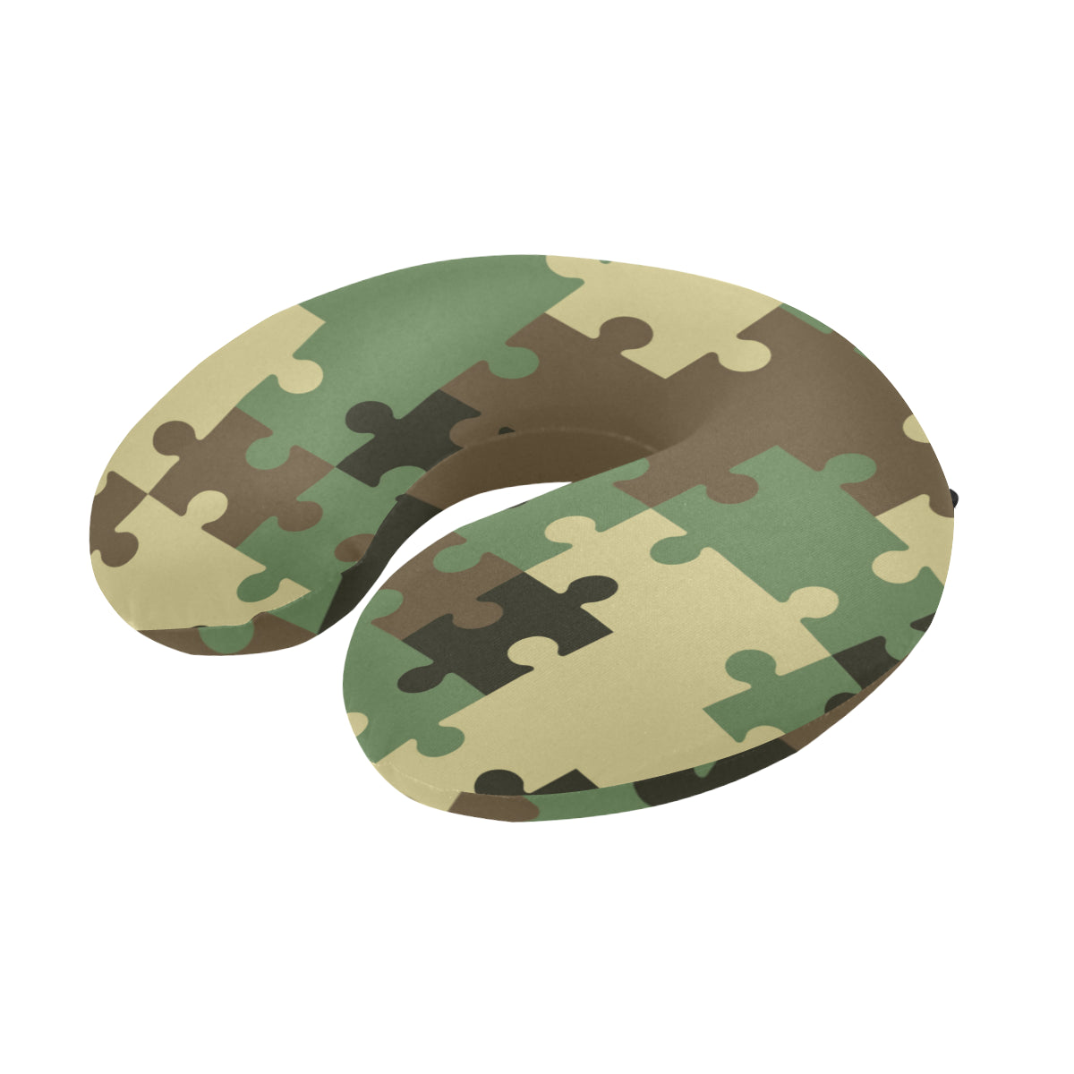 Puzzle Camo Pattern Print Design A03 U-Shaped Travel Neck Pillow
