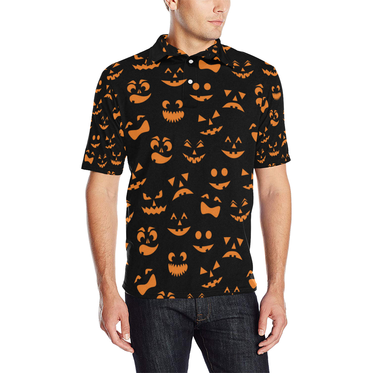 Halloween Pattern Print Design 02 Men Polo Shirt