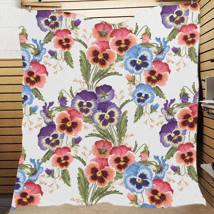 Pansy Pattern Print Design PS06 Premium Quilt