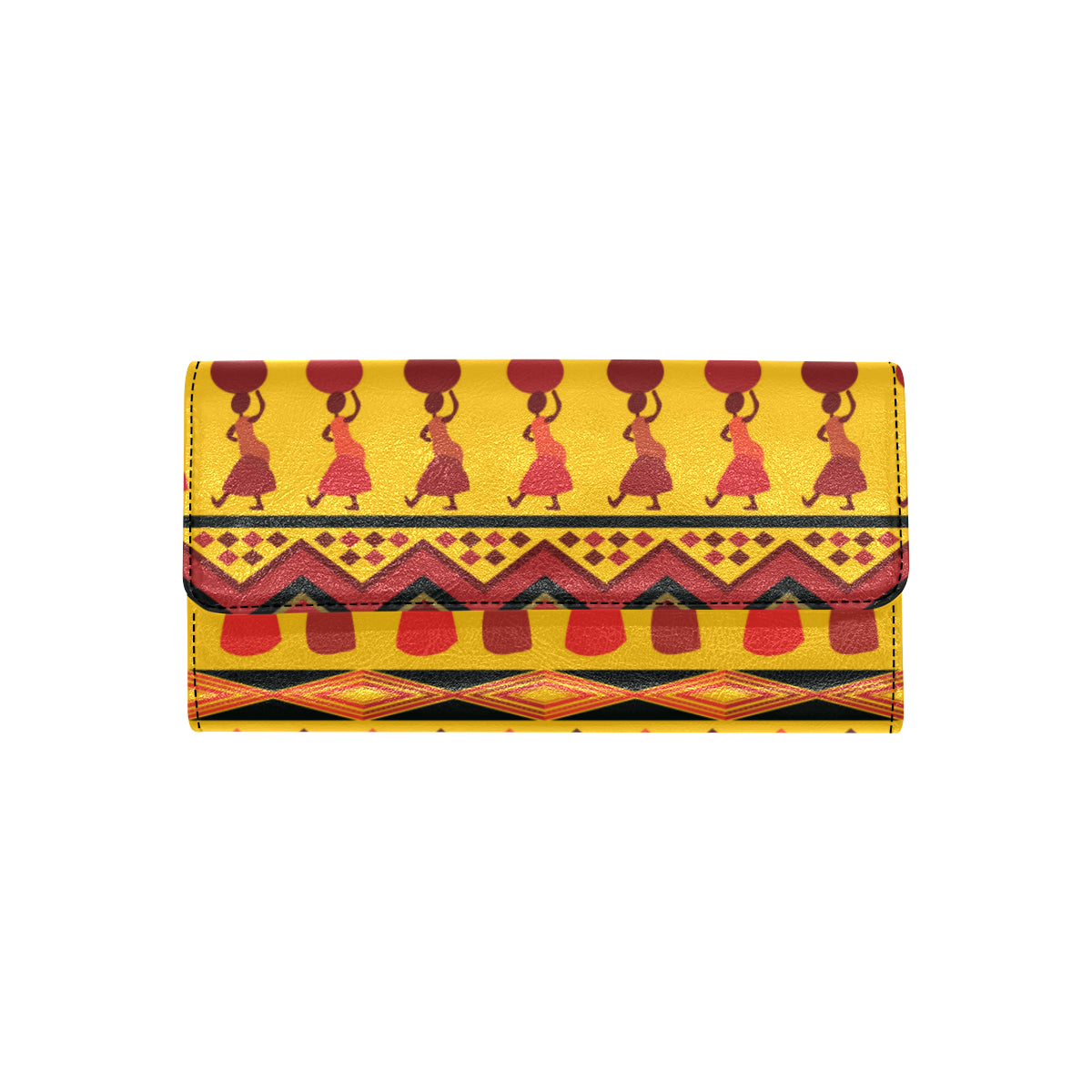African Pattern Print Design 01 Women's Trifold Wallet