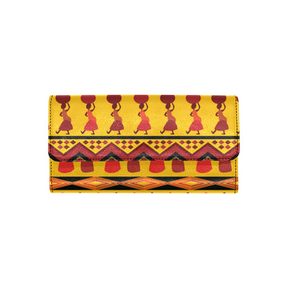African Pattern Print Design 01 Women's Trifold Wallet