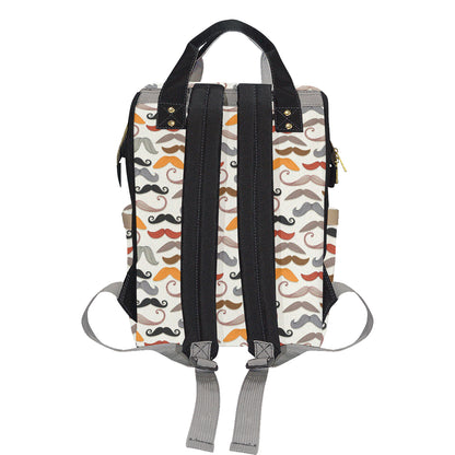 Mustache Pattern Print Design A02 Diaper Bag Backpack