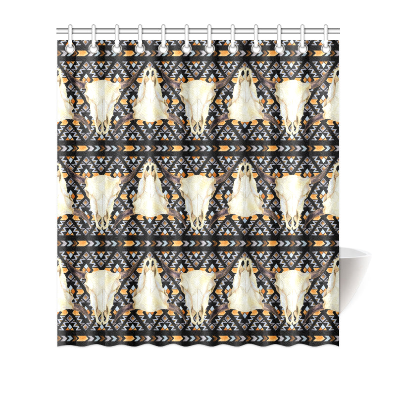 Buffalo Head Pattern Print Design 03 Shower Curtain