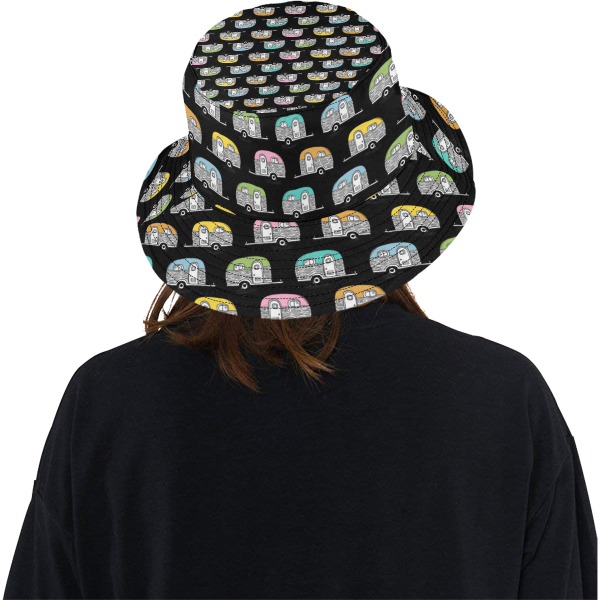 Camper Pattern Camping Themed No 2 Print Unisex Bucket Hat