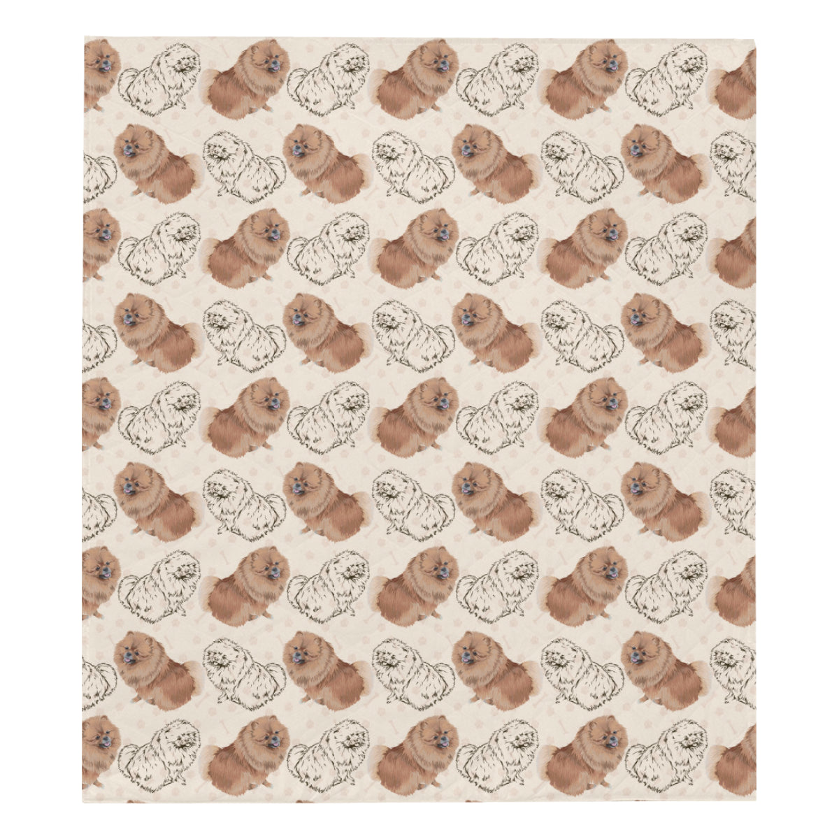 Pomeranians Pattern Print Design A01 Premium Quilt