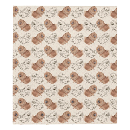 Pomeranians Pattern Print Design A01 Premium Quilt