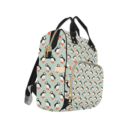 Puffin Pattern Print Design A03 Diaper Bag Backpack